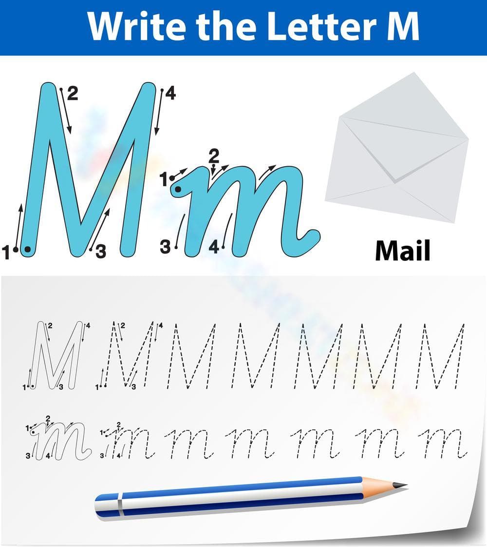 M is for Mail Worksheet - Page 1