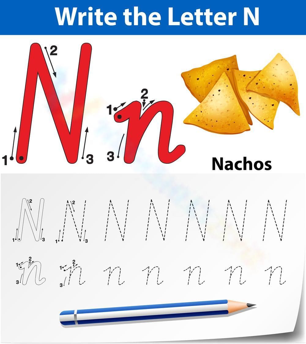 Letter N Tracing: A Crunchy Nacho Adventure! - Page 1