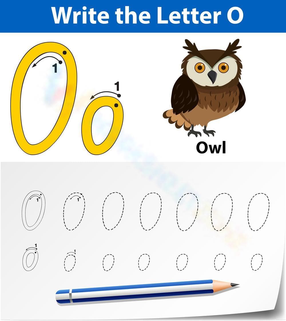 Letter O Worksheet: O is for Owl - Page 1