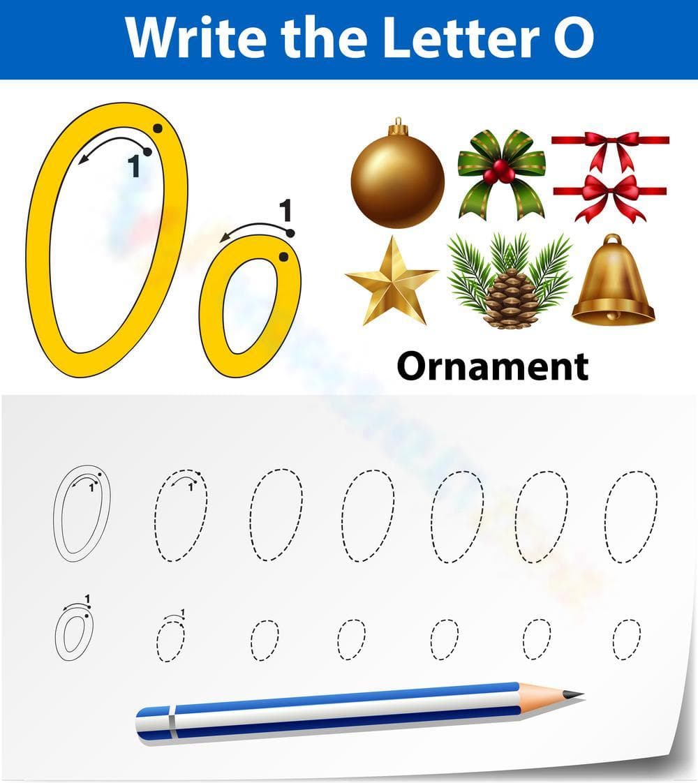 Letter O Worksheet: O is for Ornament - Page 1