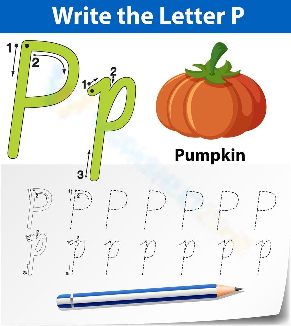 P is for Pumpkin! Fall Tracing Fun - Page 1