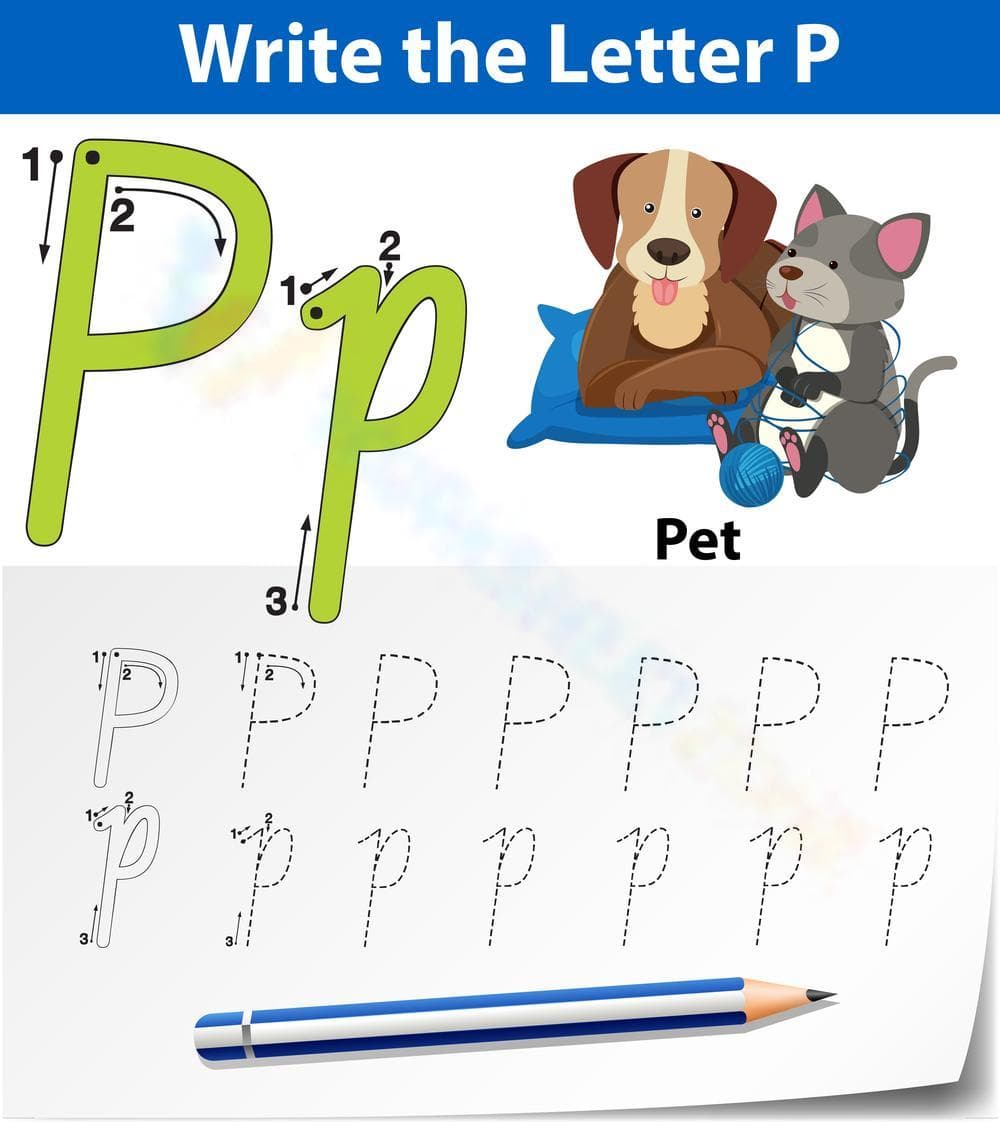 Letter P Worksheet: P is for Pet - Page 1
