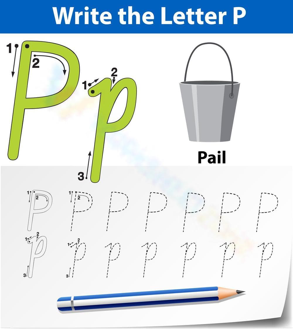 Letter P Worksheet: P is for Pail - Page 1