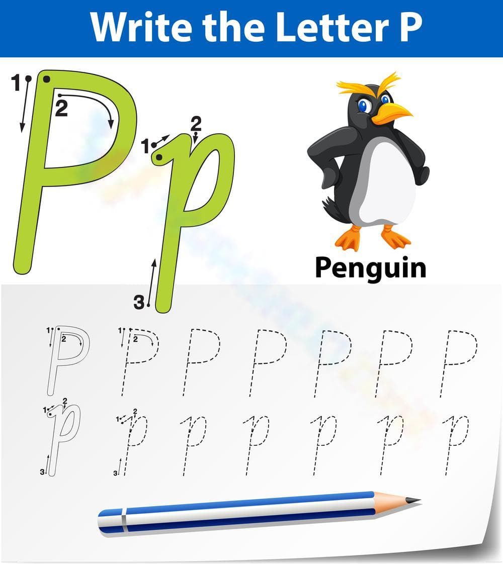 Letter P Worksheet: P is for Penguin - Page 1