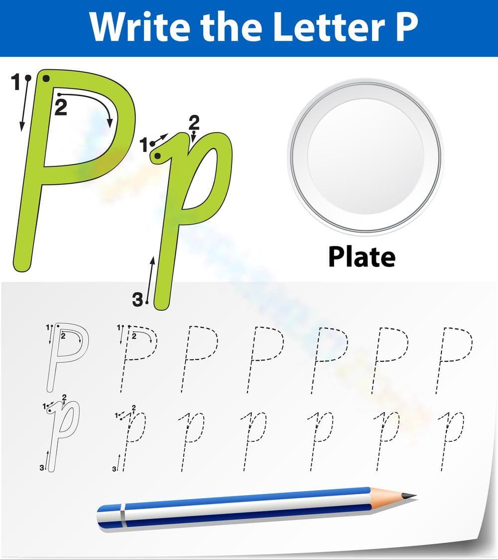 Letter P Tracing Worksheet for Preschoolers - Page 1