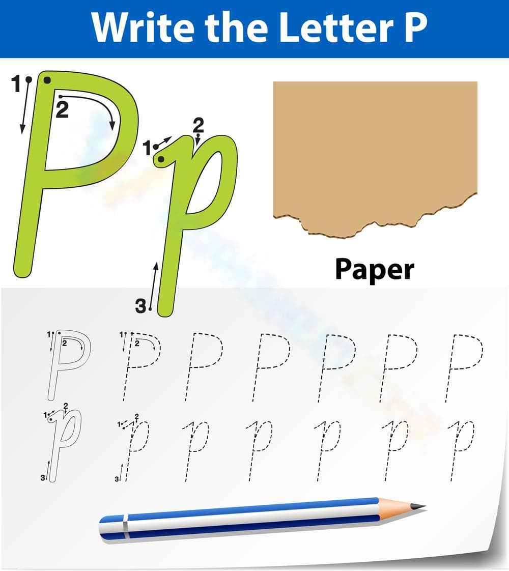 Letter P Worksheet: Trace and Learn! - Page 1