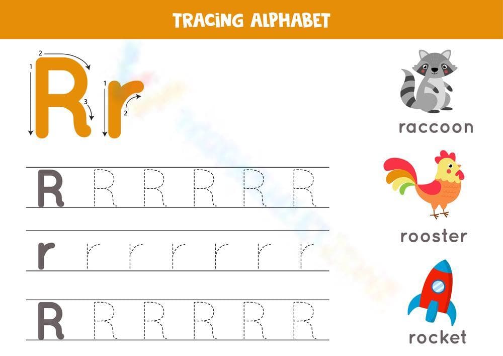 Tracing Alphabet - Letter R Activities - Page 1