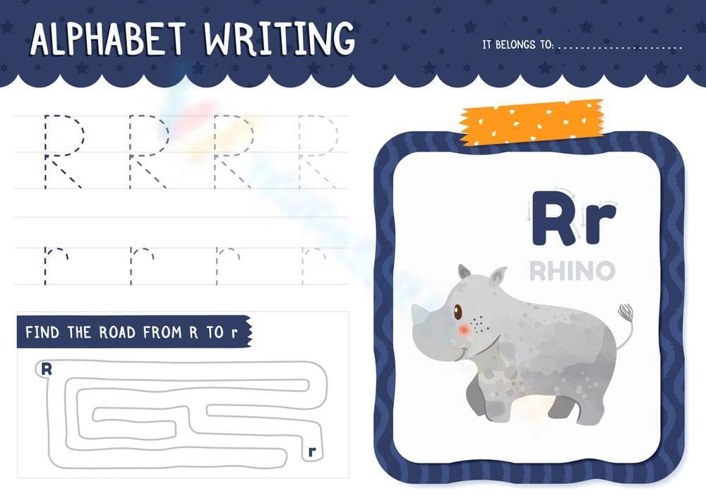 Alphabet Writing: Letter R Worksheet - Page 1
