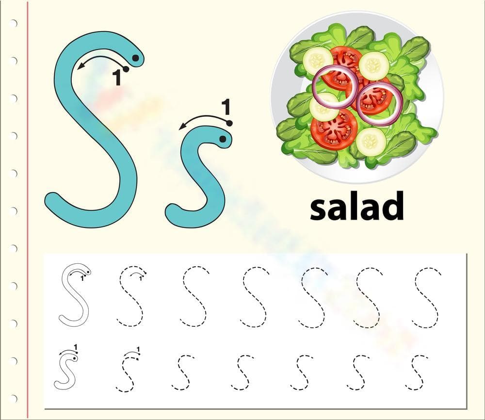 S is for Salad Worksheet - Page 1