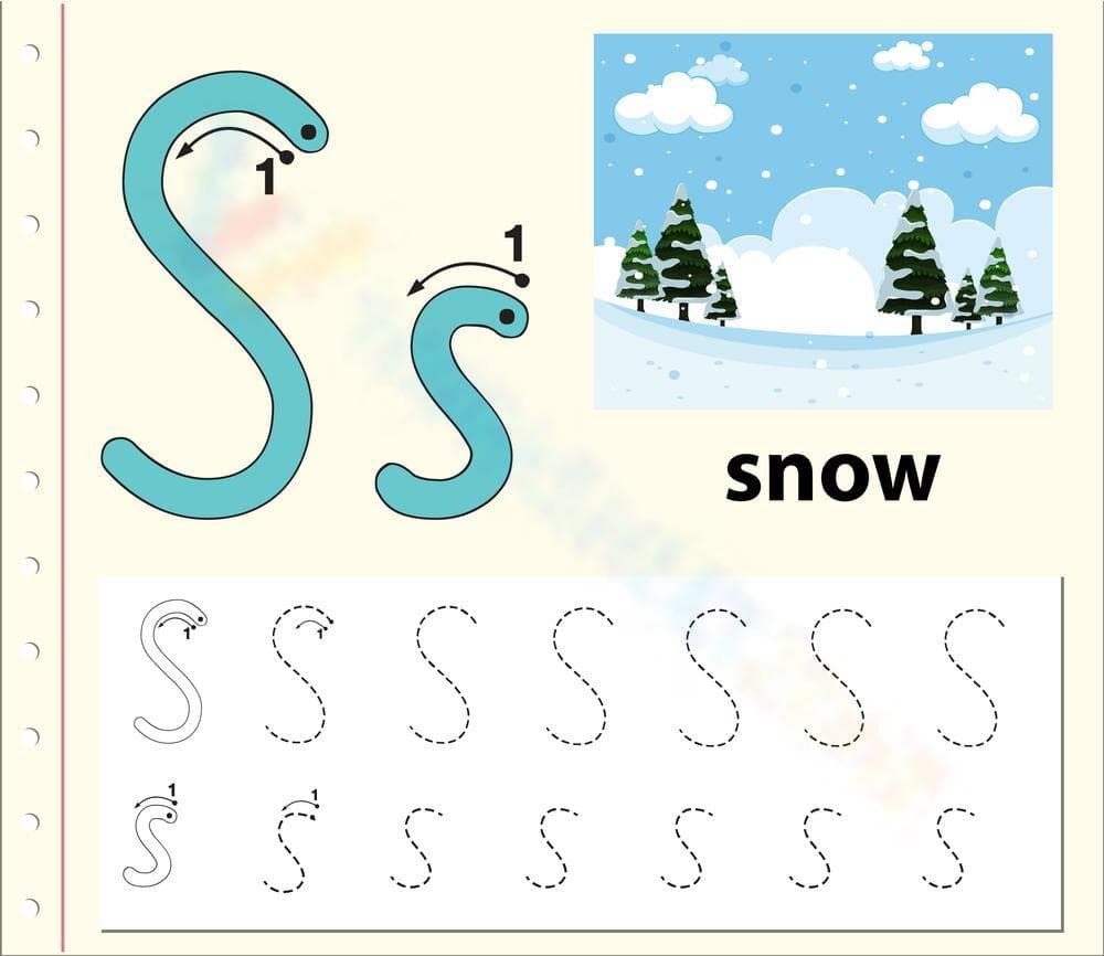 S is for Snow Worksheet - Page 1