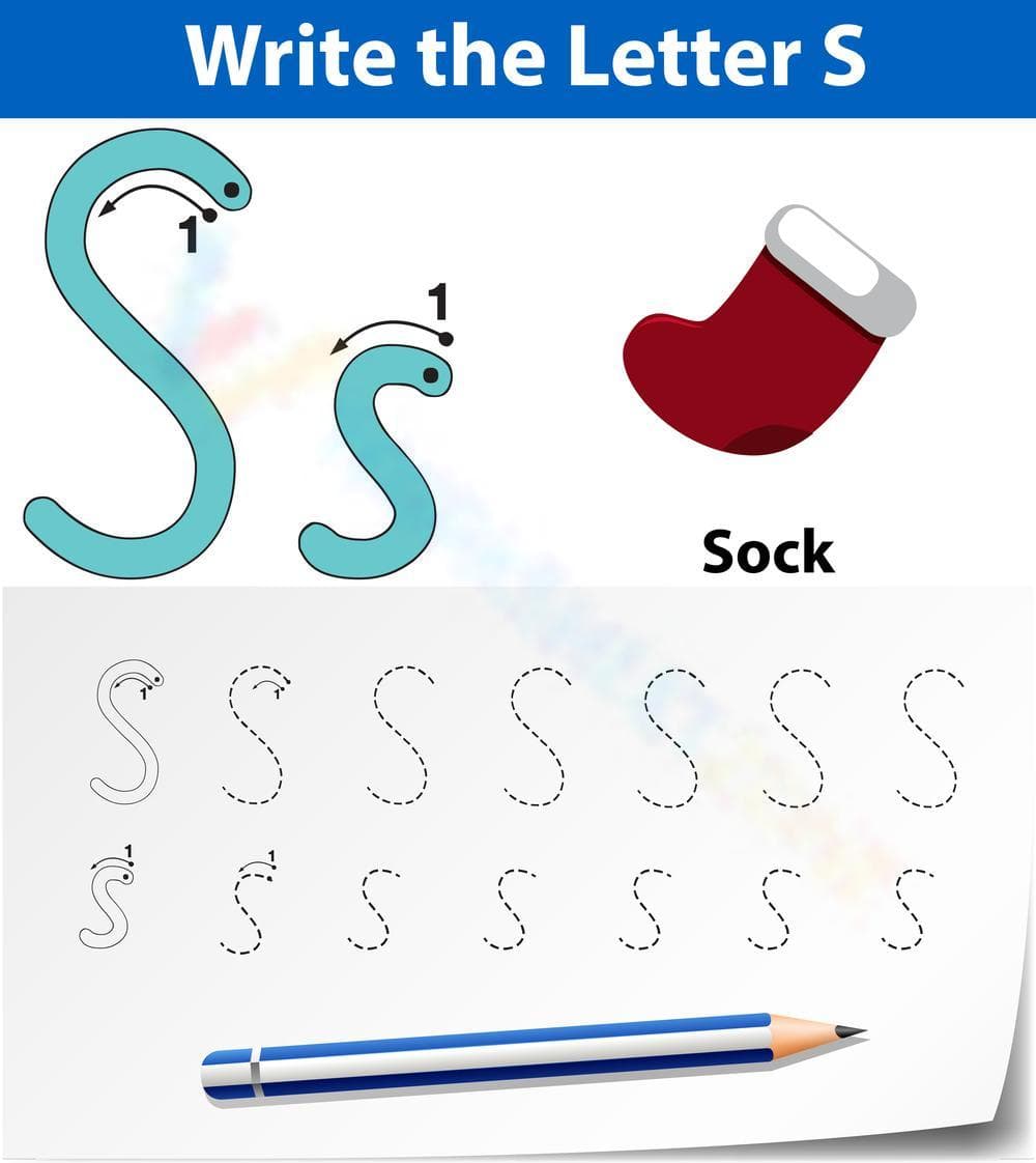 Letter S Handwriting Practice for Kids - Page 1