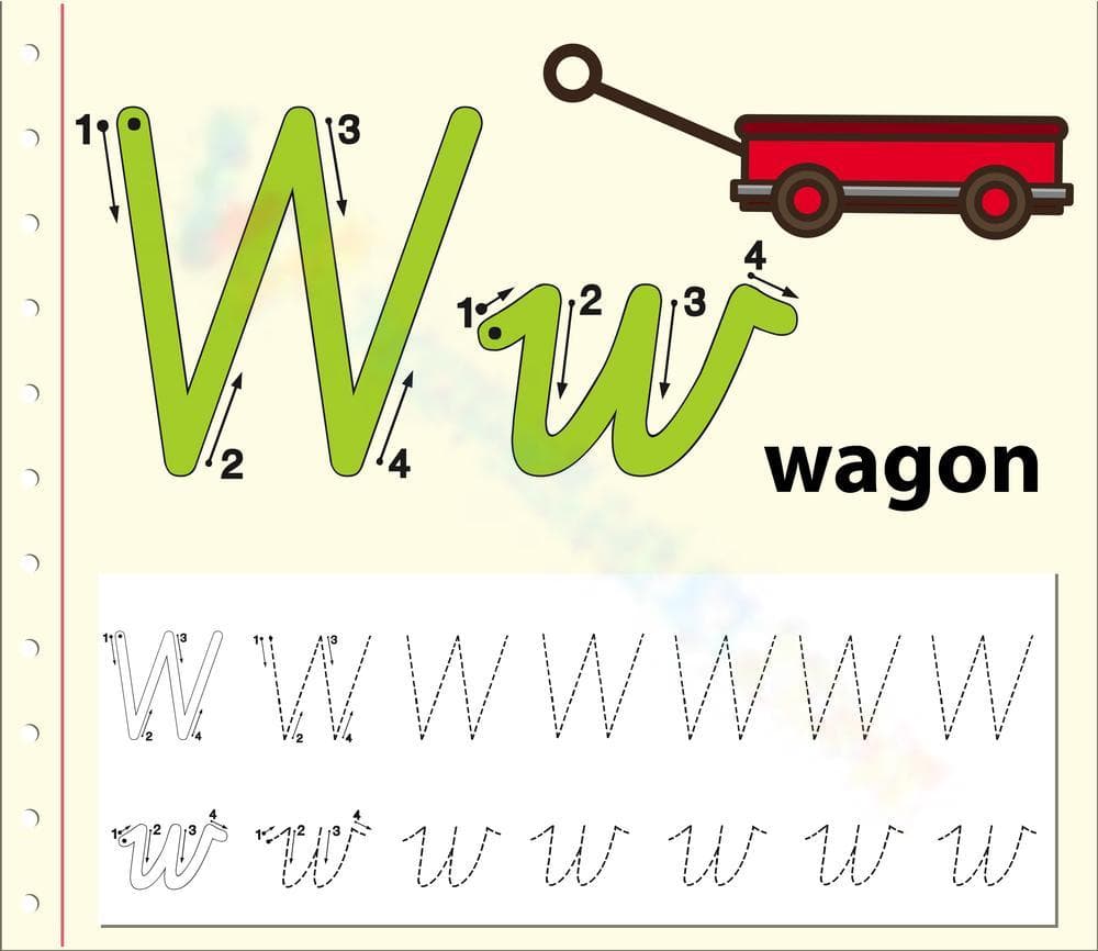 W is for Wagon Worksheet - Page 1