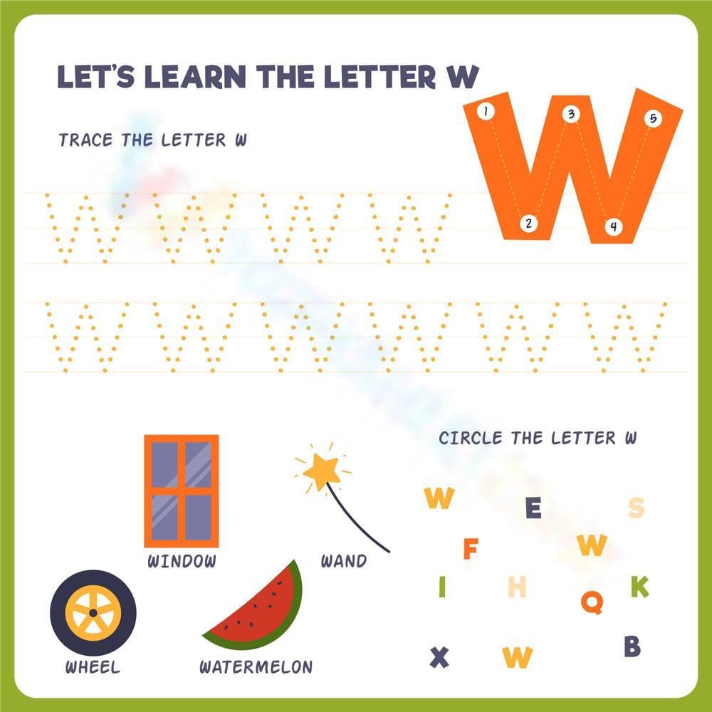 Learn the Letter W Worksheet - Page 1
