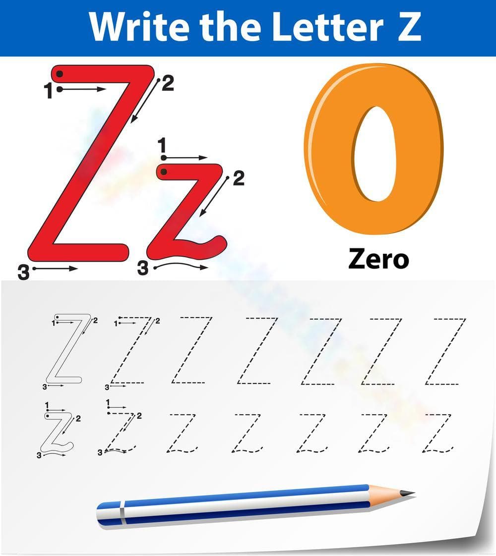 Write the Letter Z: Z is for Zero - Page 1