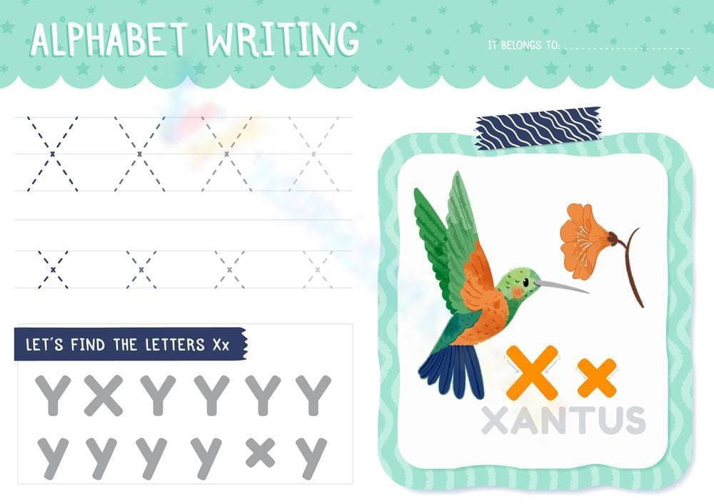 Letter X Writing Practice for Kindergarten - Page 1