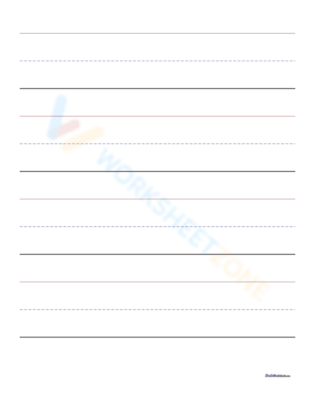 Writing Template: Blank Sheet for Handwriting Practice - Page 1