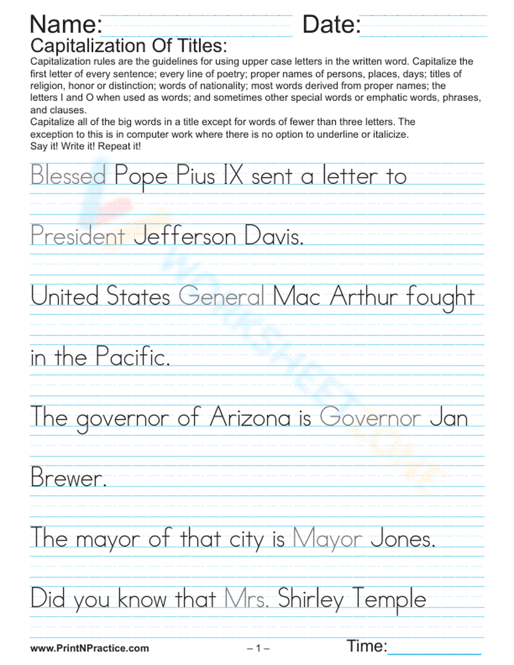 Understanding and Using Titles Correctly - Page 1