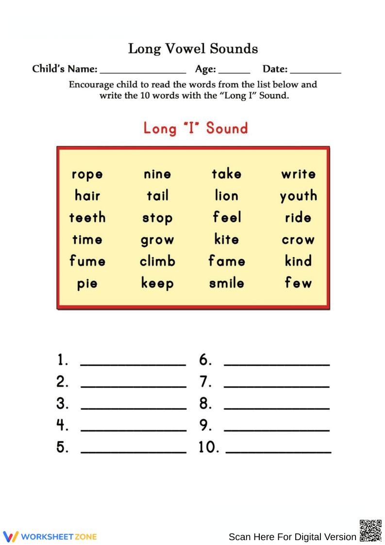 Worksheet for Sight Words Practice - Page 1