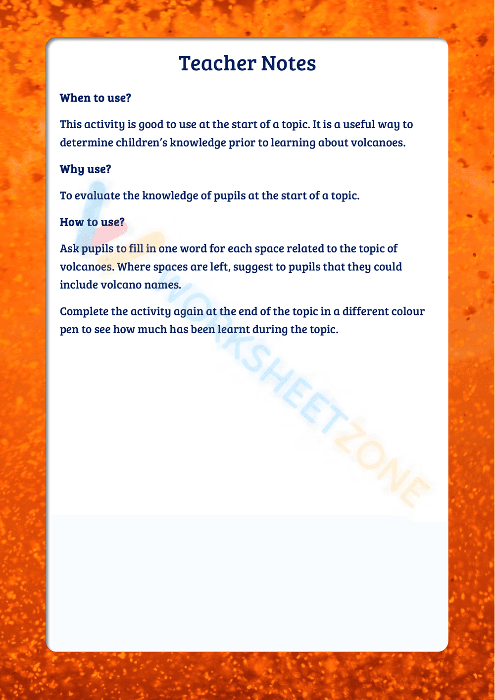 A to Z volcano words - Page 1