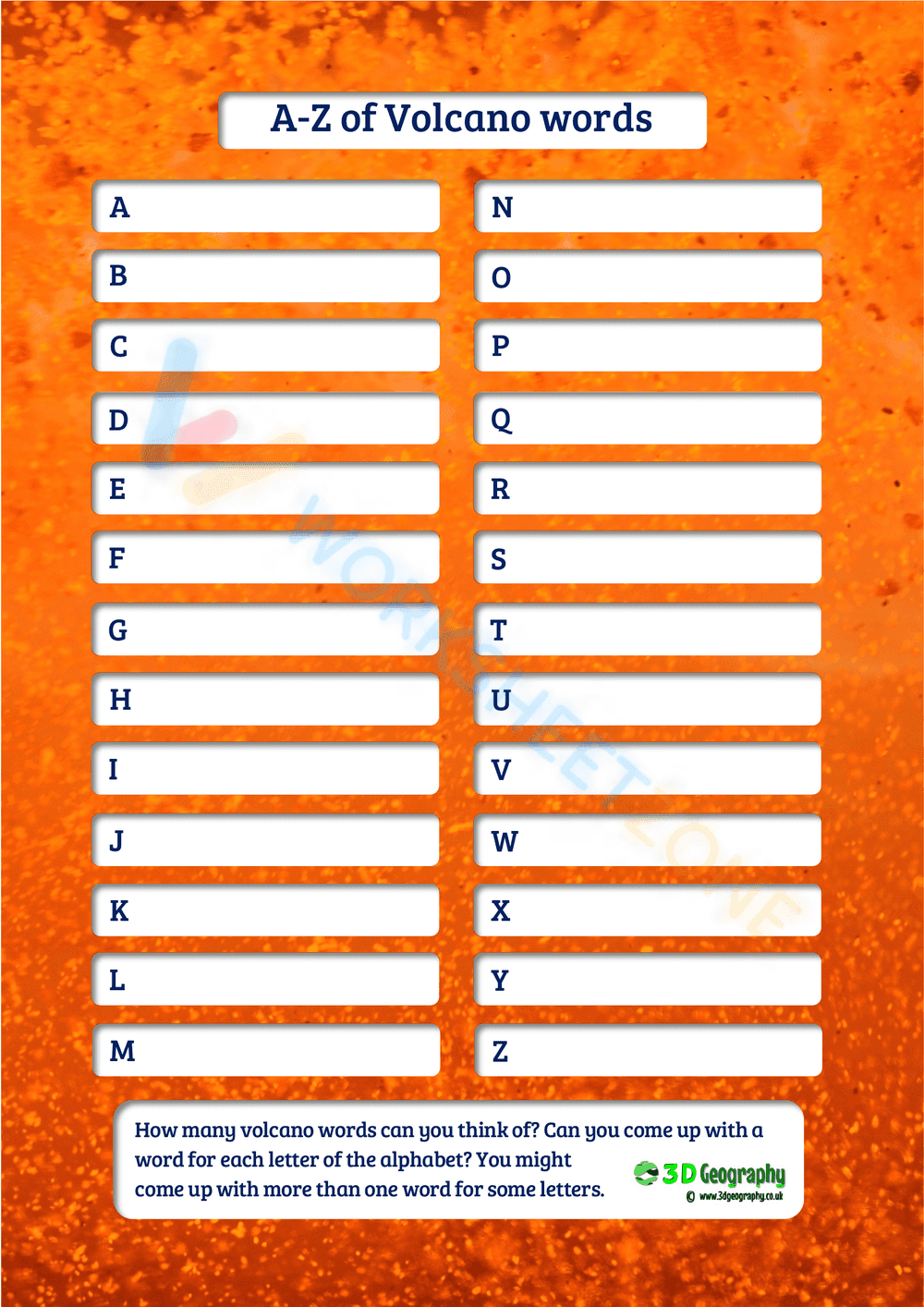 A to Z volcano words - Page 2