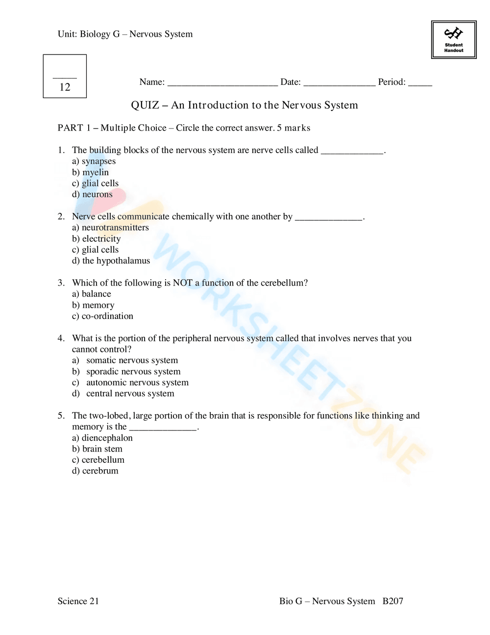 AN INTRODUCTION TO THE NERVOUS SYSTEM - Page 25