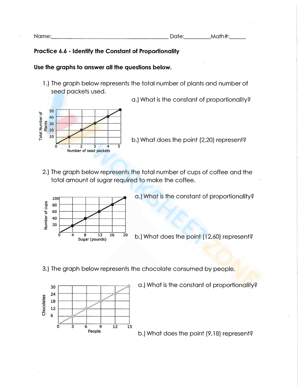 Understand Constant of Proportionality with this Worksheet - Page 1