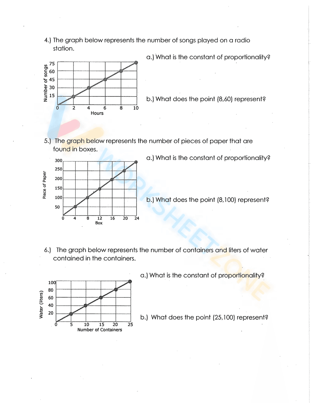 Understand Constant of Proportionality with this Worksheet - Page 2