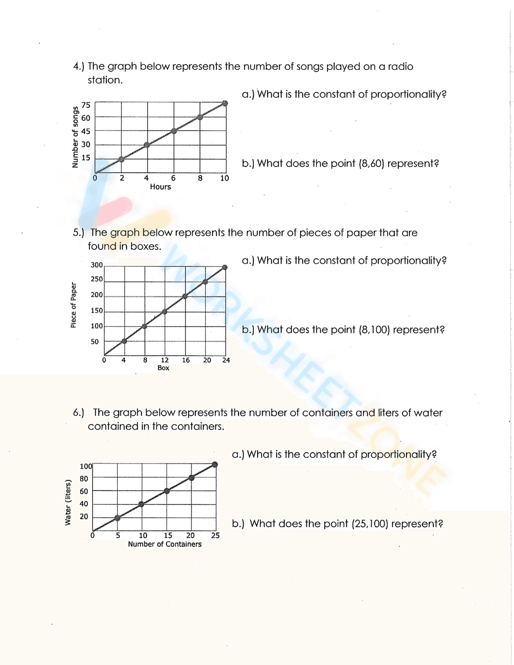 Constant of Proportionality - Graph - Page 2