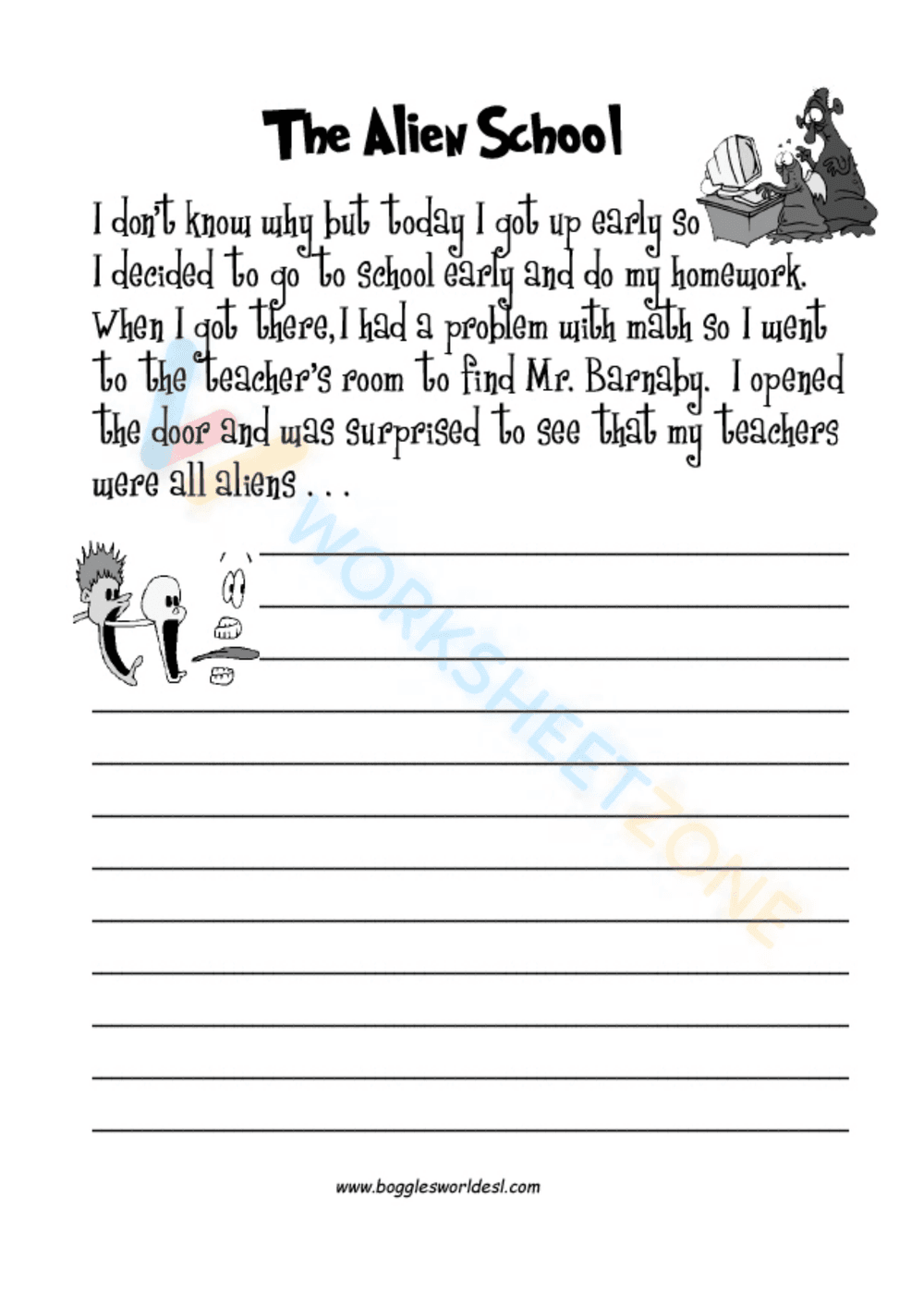 creative writing worksheets 10 - Page 1