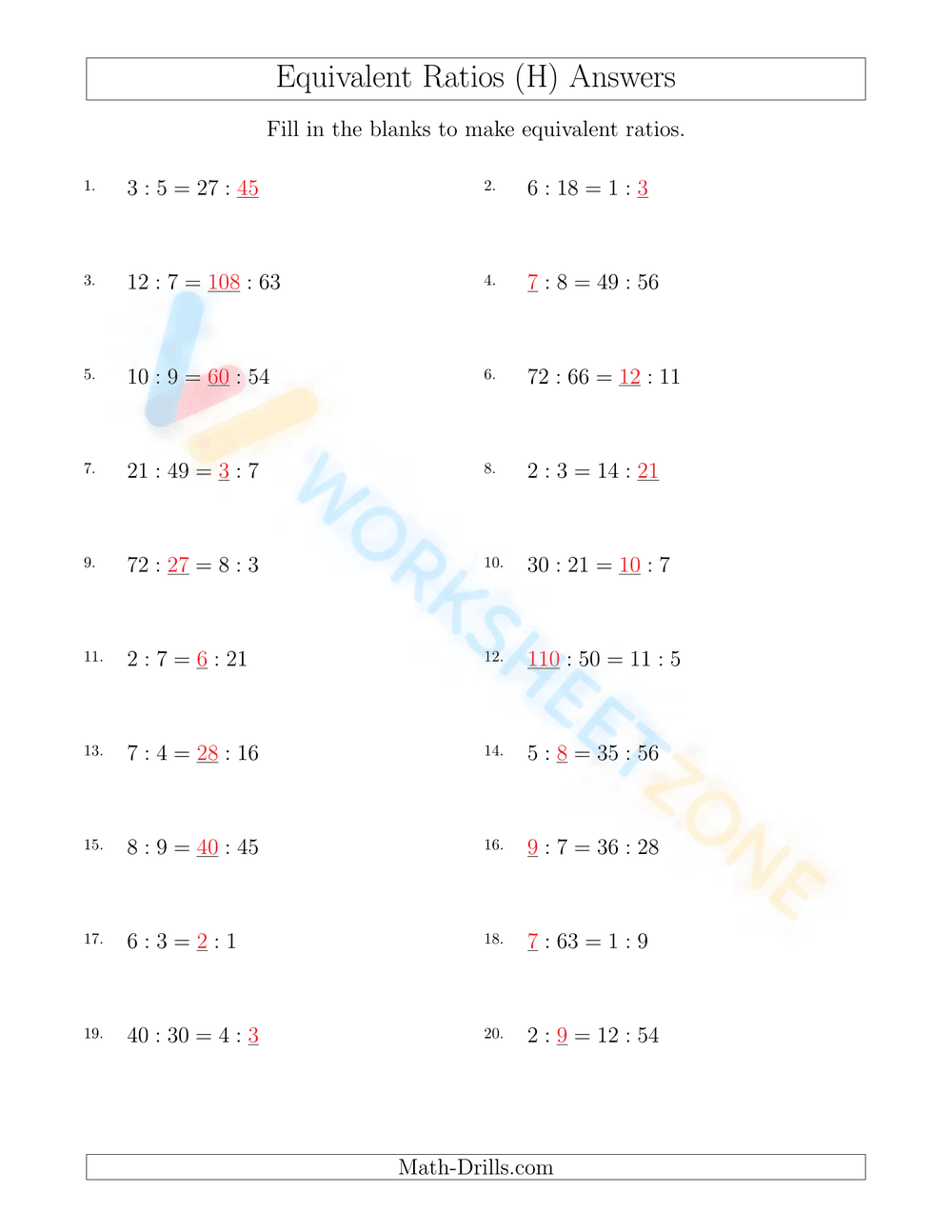 equivalent ratios 3 - Page 2
