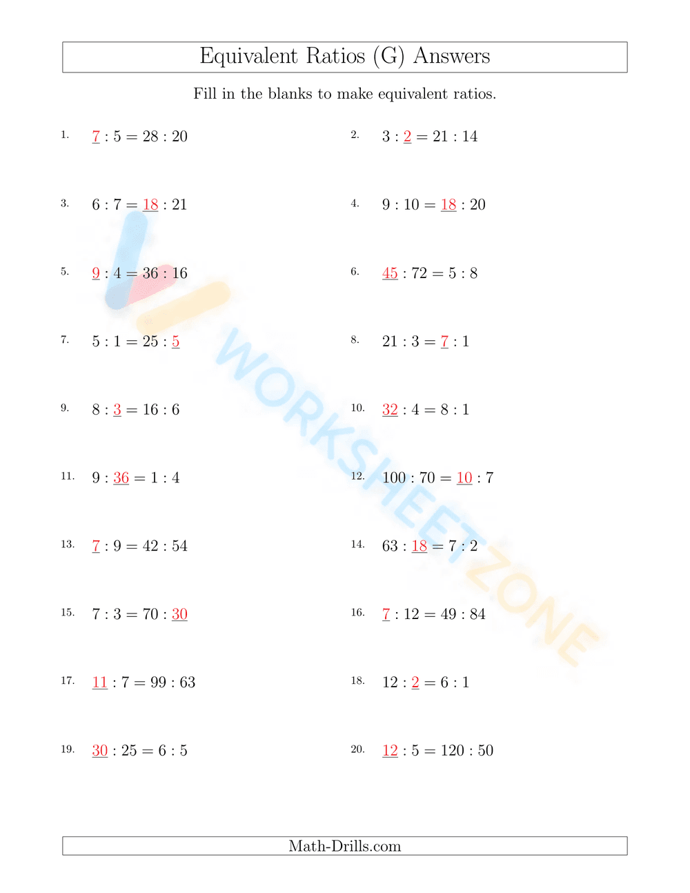 equivalent ratios 4 - Page 2