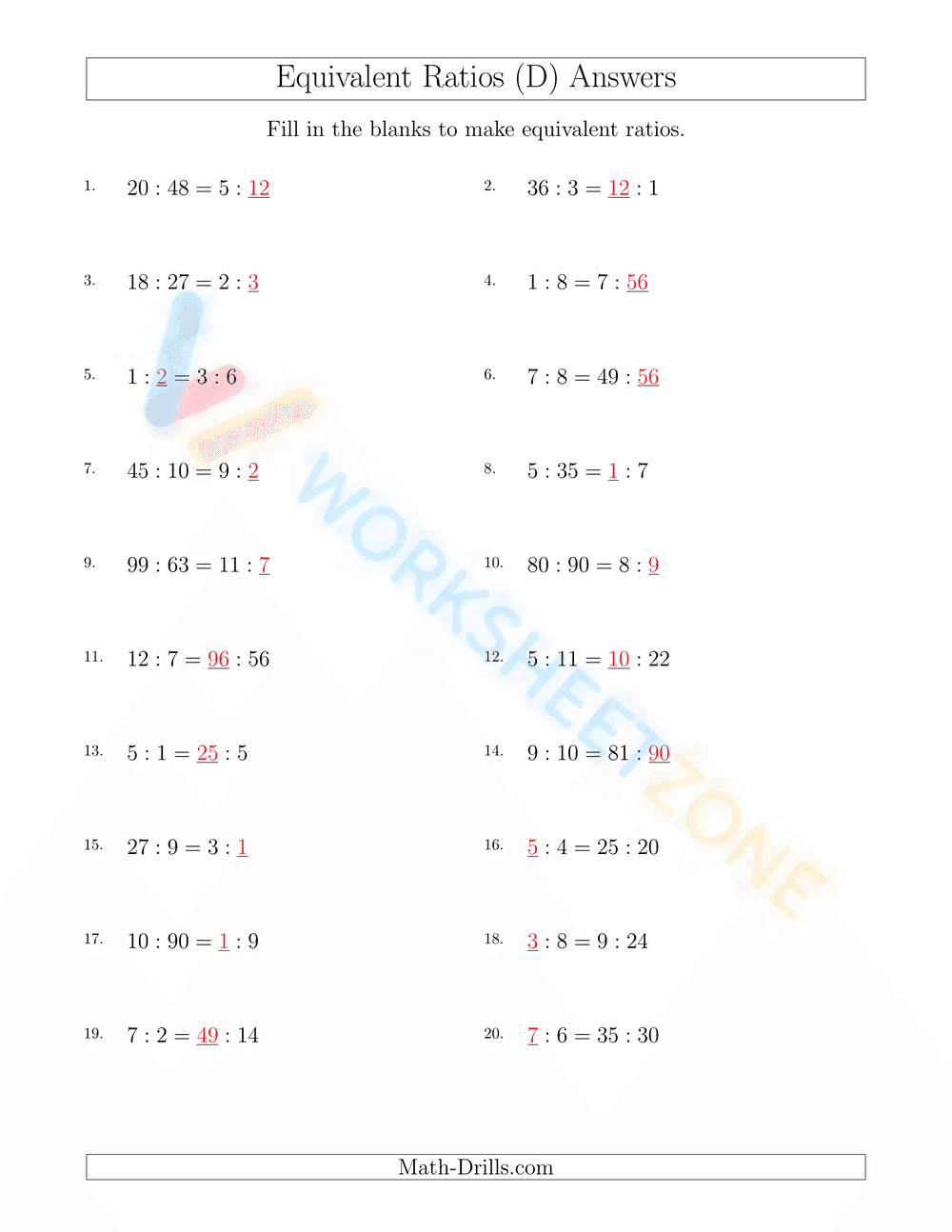 equivalent ratios 7 - Page 2
