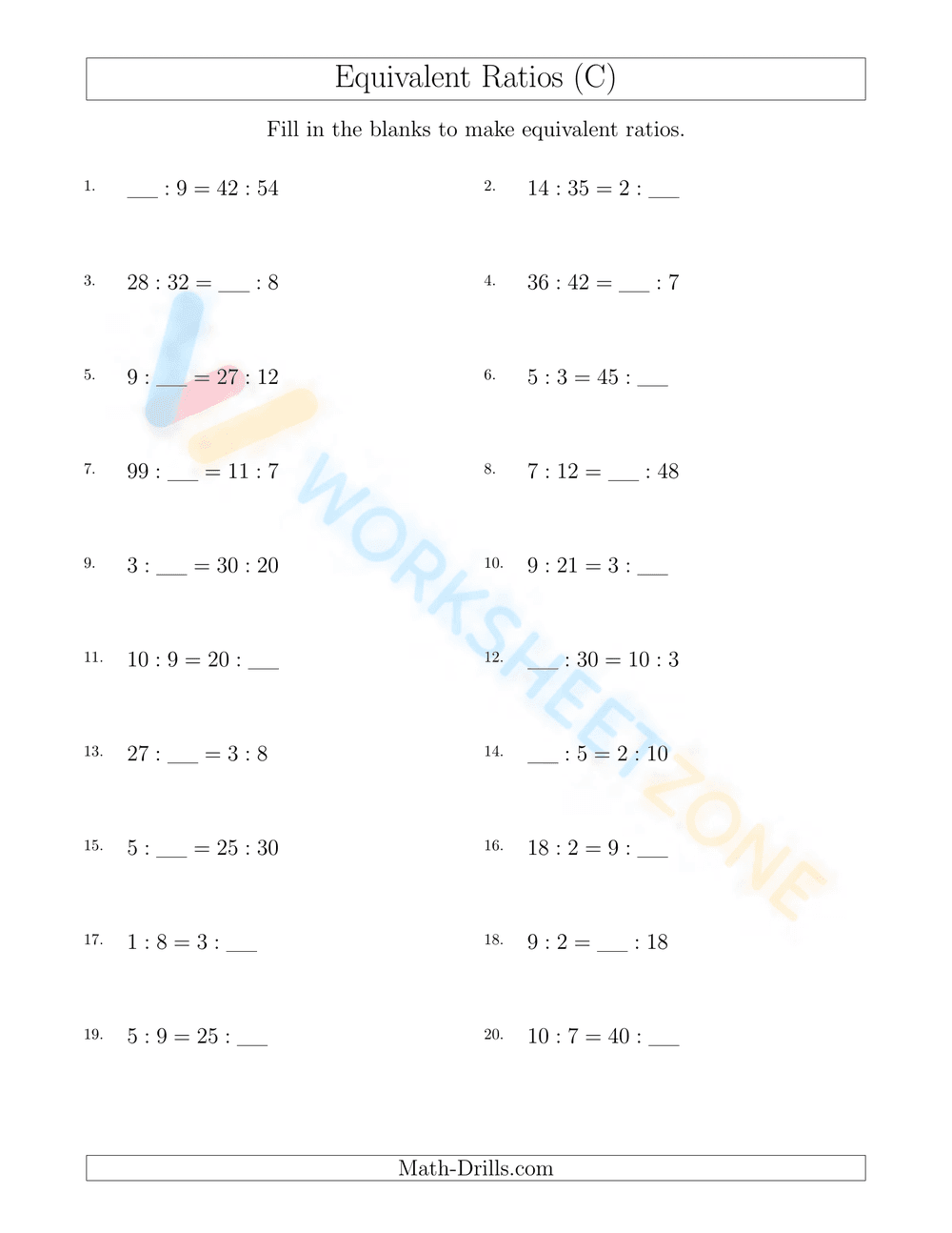 equivalent ratios 8 - Page 1