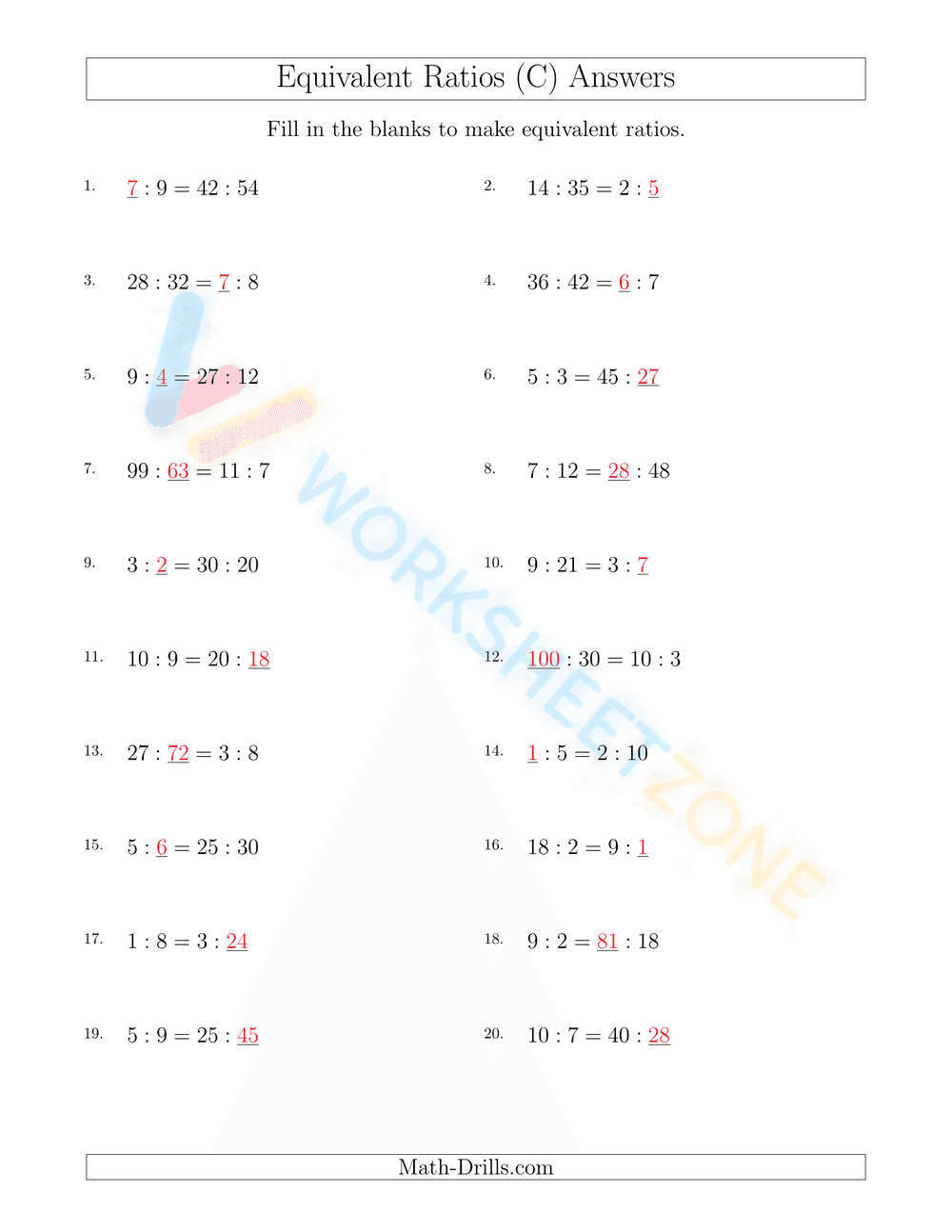 equivalent ratios 8 - Page 2