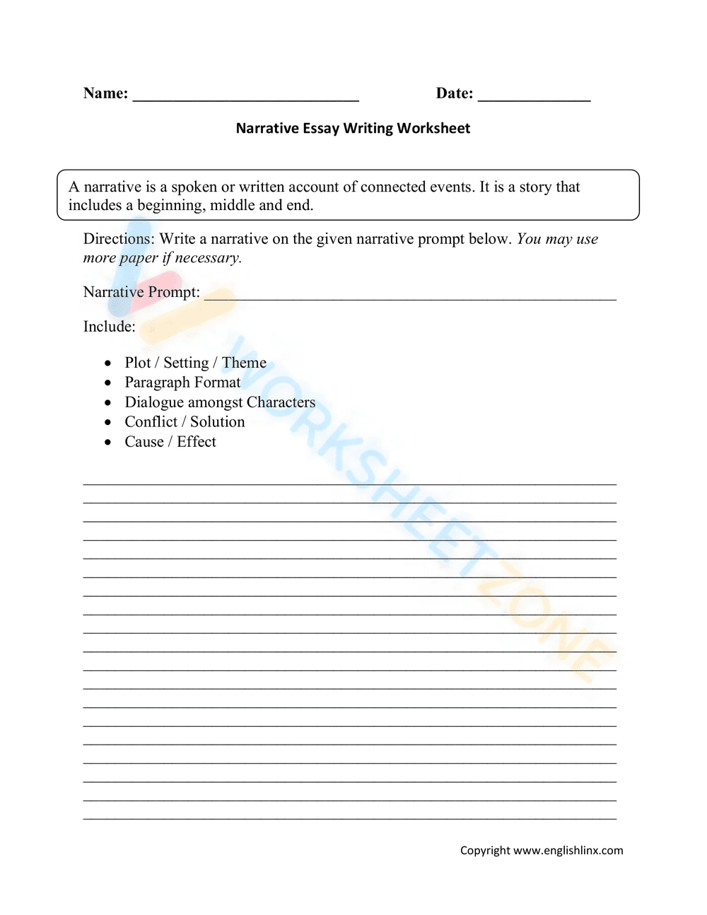 essay worksheets 9 - Page 1