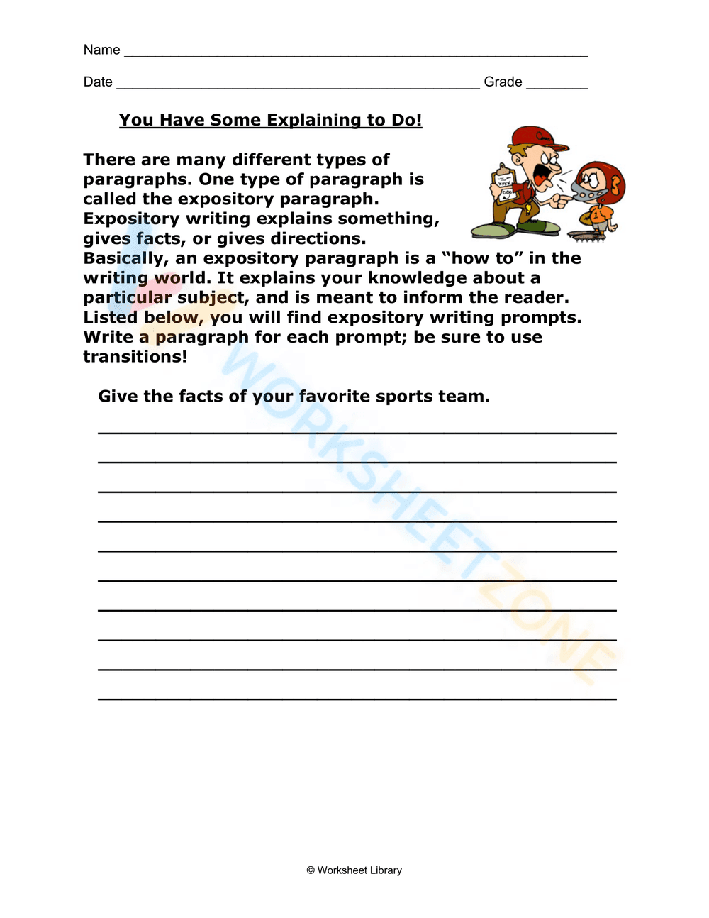 expository writing worksheets pdf 6 - Page 1
