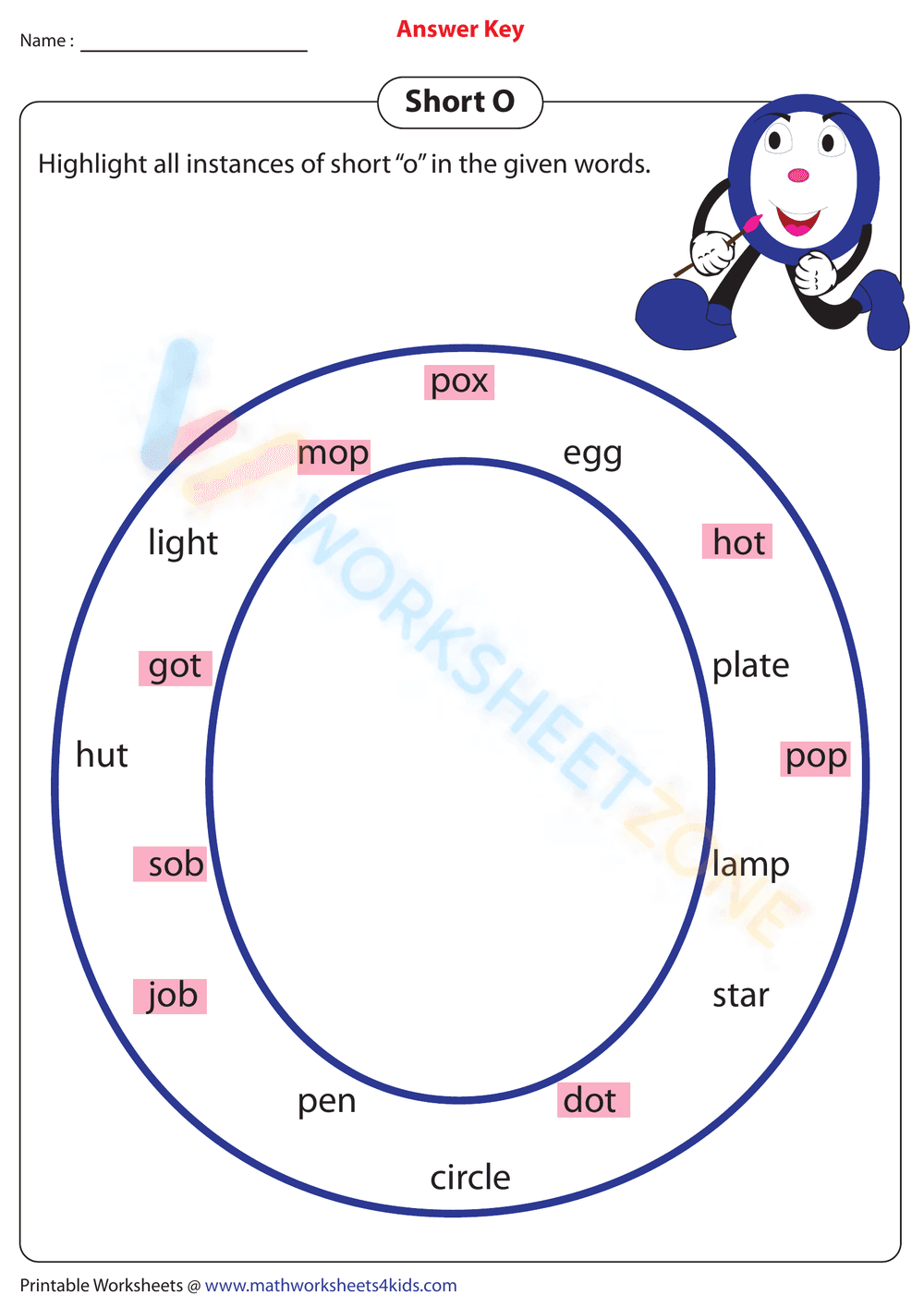 Highlight short O words - Page 2