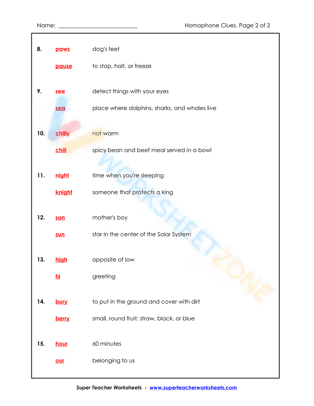homophones worksheet 1 - Page 4