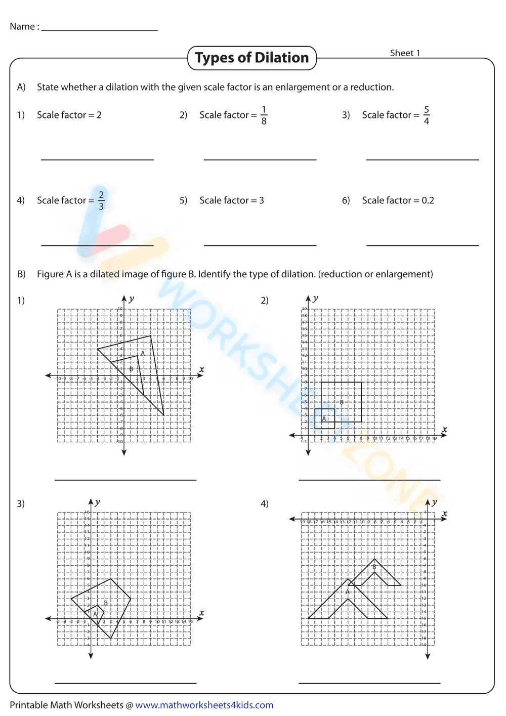 Identifying the Type of Dilation - Page 1