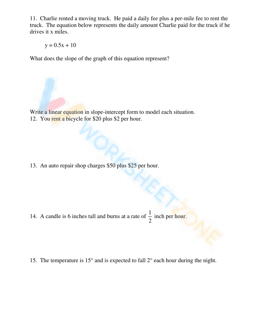 Understand Slope and Y-Intercept with this Worksheet - Page 5