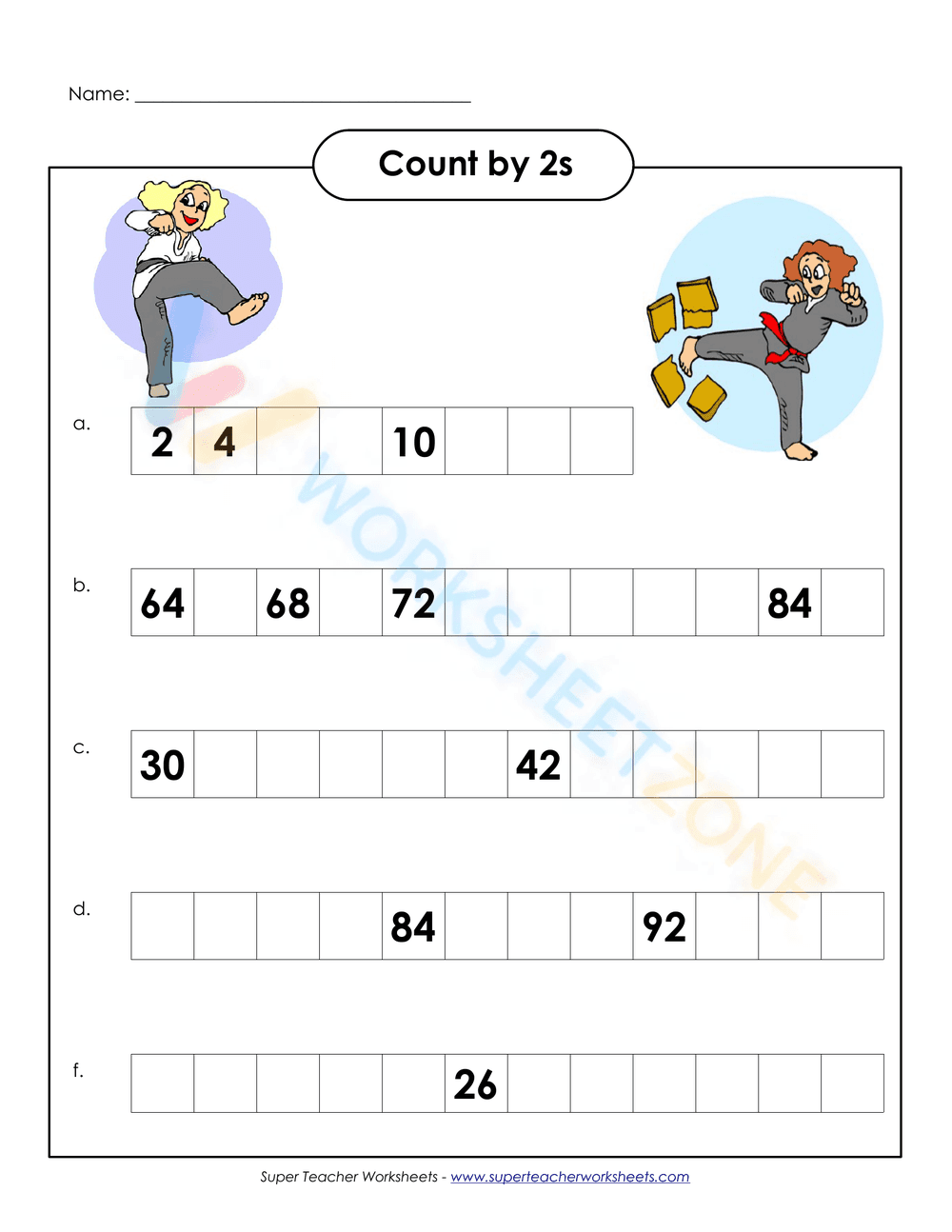 Karate - count by 2s - Page 1