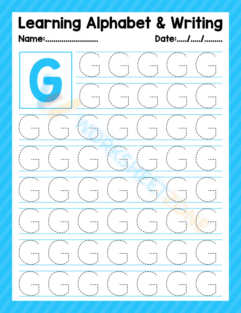 Learn and write letter G - Page 1