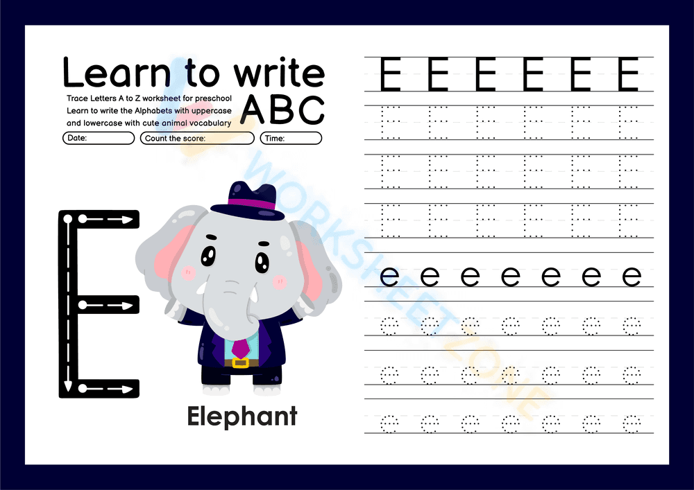letter e beginning sound worksheets 15 - Page 1