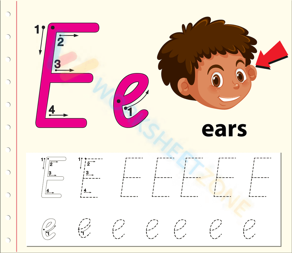 letter e beginning sound worksheets 21 - Page 1