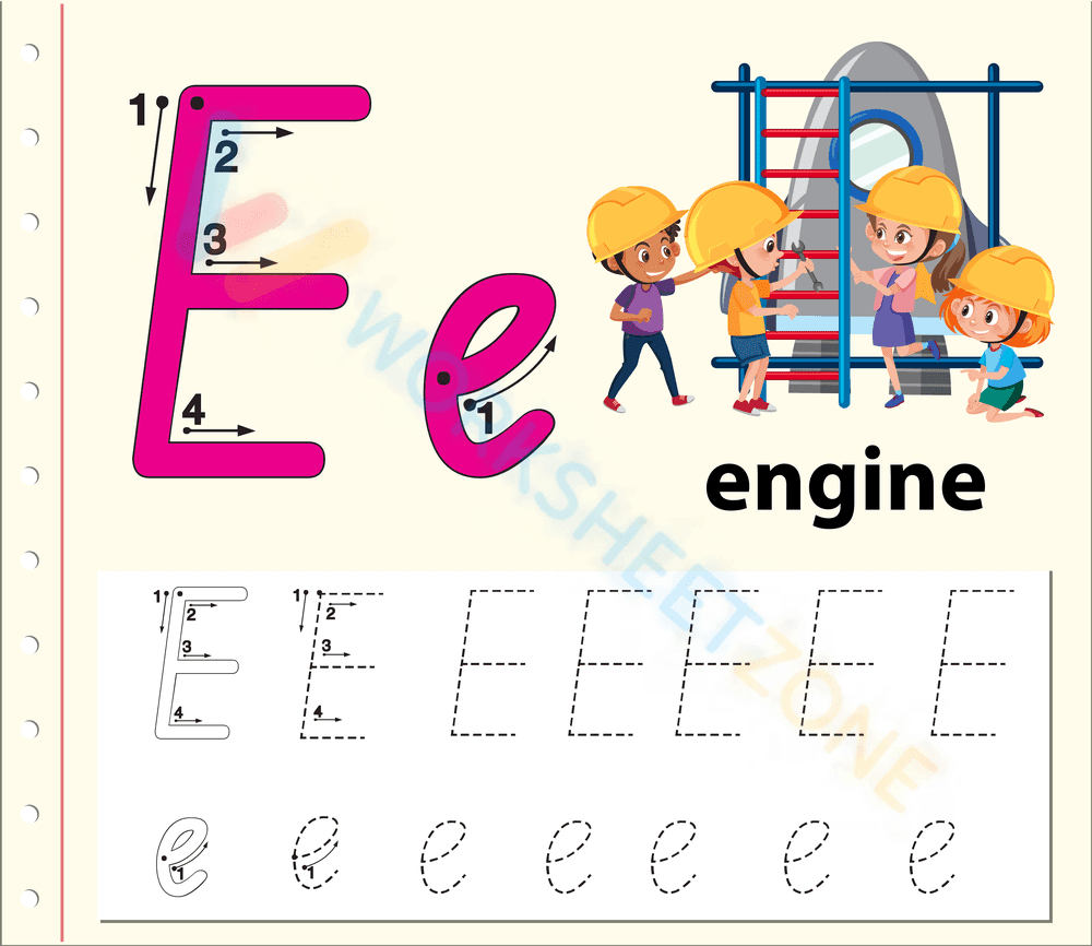 letter e beginning sound worksheets 24 - Page 1