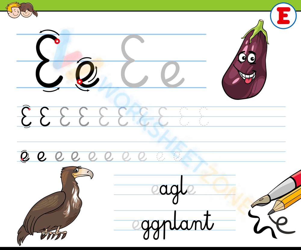 letter e beginning sound worksheets 34 - Page 1