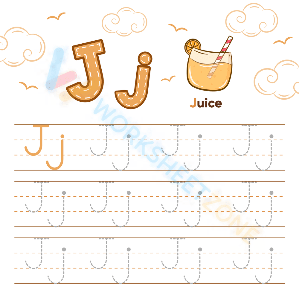 letter j beginning sound worksheets 13 - Page 1