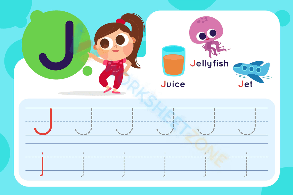 letter j beginning sound worksheets 18 - Page 1