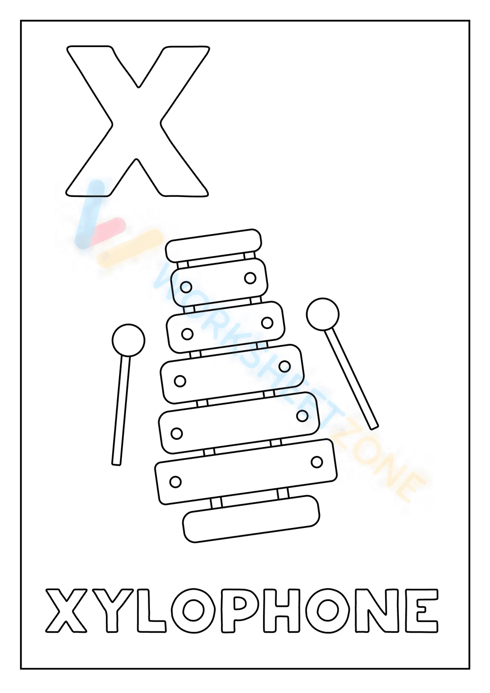 letter x beginning sound worksheets 9 - Page 1