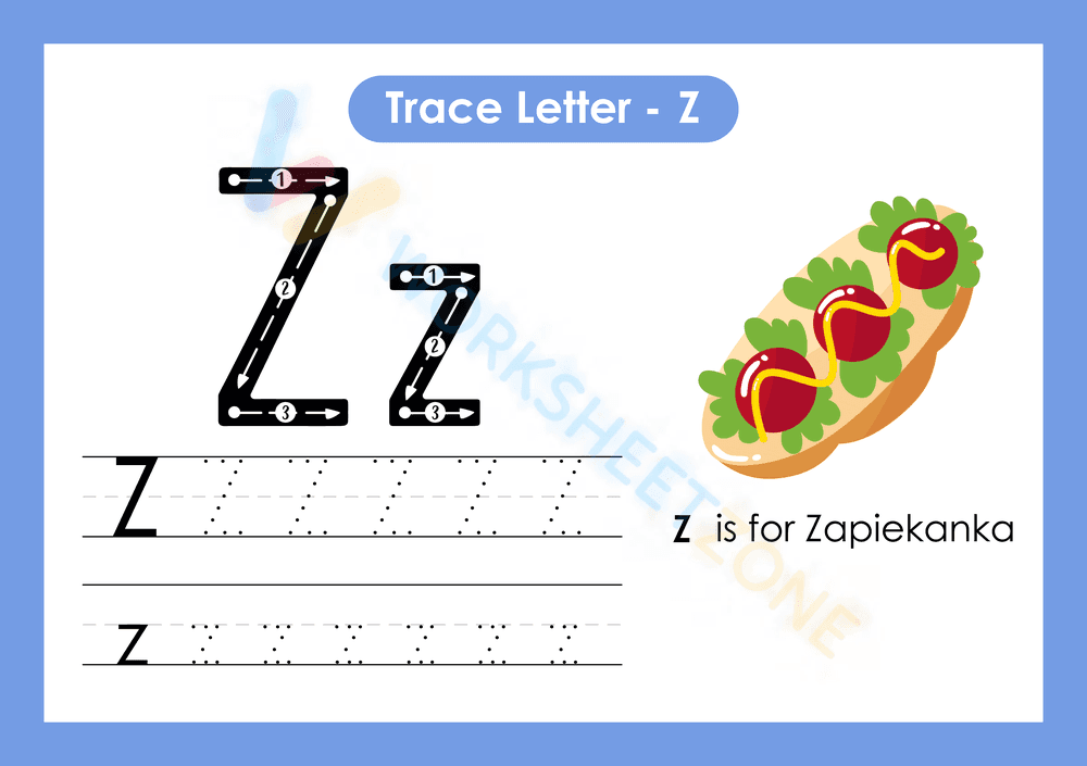 letter z beginning sound worksheets 2 - Page 1